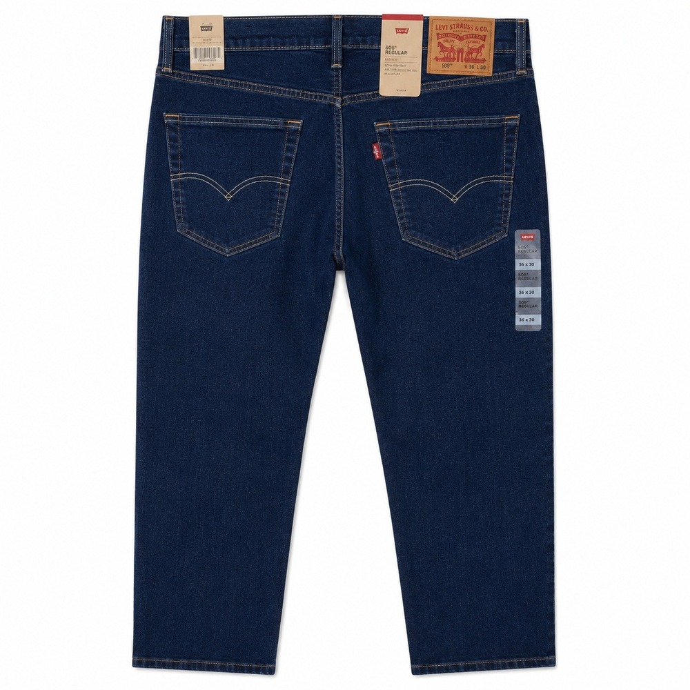Levi's 505 Regular Jeans Mens 36x30 Large Stretch Dark Blue Denim Classic NWT